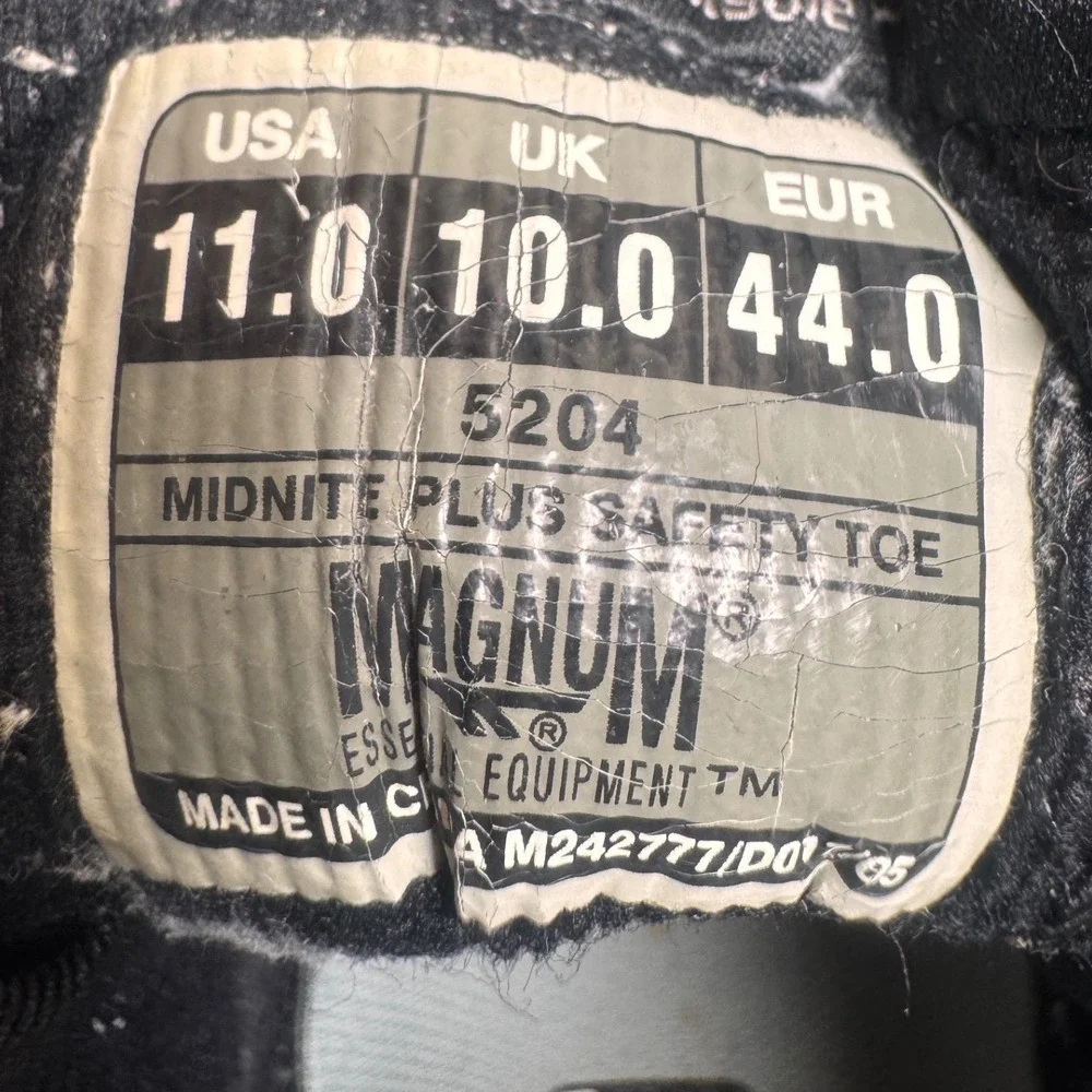 Magnum Midnite Plus 5204 Mens Black Steel Toe Tactical‎ Work Boots Size 11